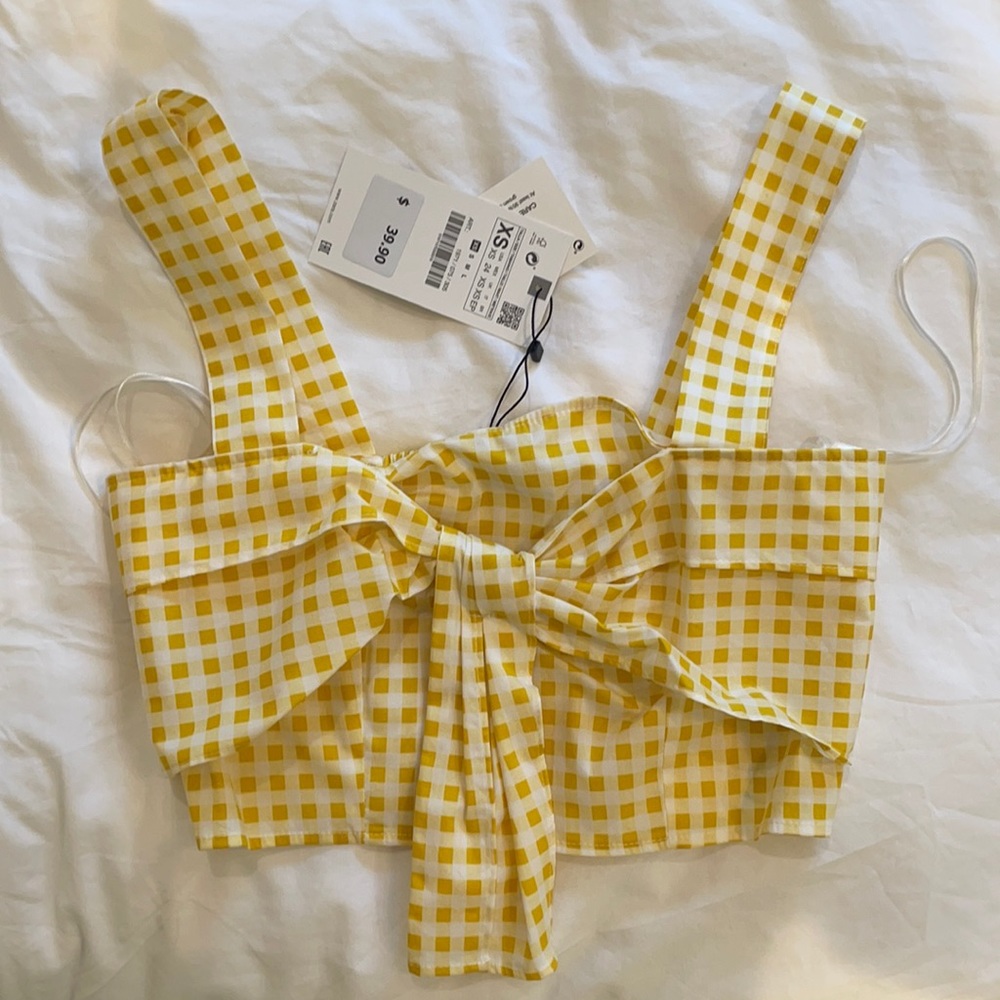 ZARA Gingham Top